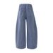 Loose Wide-Leg Distressed Knife Blade Workwear Long Pants Design Sense Versatile Washed Ripped Oversized Jeans For Men_mkmklike.com