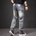 European And American Trendy Brand Multi Pocket Outdoor Retro Jeans Men's High Street Nostalgic Workwear Elastic Jeans Splicing Style_mkmklike.com