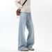 American Retro Washed Distressed Jeans For Men, Trendy New Style, Vibe High Street, Slimming, Slightly Flared_mkmklike.com
