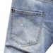 Men's Light Color Graffiti Denim Capri Shorts Stretchy Slim Fit Ripped Distressed mid Length Trendy Summer Versatile Jeans_mkmklike.com