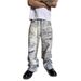 Digital Tie Dye Jeans, Hip-Hop Trendy Brand, Cool And Explosive Street Pants, Men's Loose Straight Leg Pants_mkmklike.com