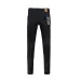 KSUBI Cross Men Fashion American High Street Black Casual Letter Embroidery Pants Stretch Skinny Ripped Frayed Jeans_mkmklike.com
