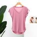 Chicco Modal V-Neck Short Sleeve T-Shirt For Women Summer Casual Sports Solid Color Loose Slimming Thin Base Shirt Top_mkmklike.com