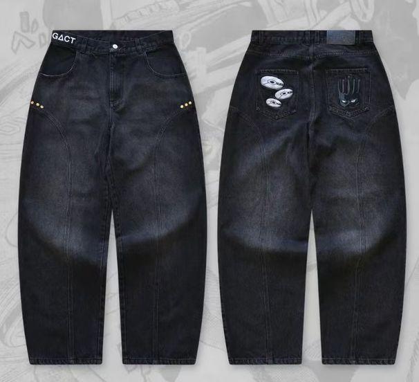 Men's Clothing Men's Retro Style Star Embroidered Jeans Straight Leg Fashionable Long Pants High End Feel For Formal & Casual_mkmklike.com