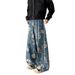 Men's Clothing Retro High Street Style Floral Jeans Straight Leg Loose Fit Wide Leg Floor Length Pants For Men And Women Spring Autumn_mkmklike.com