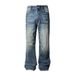 Men's Vintage Washed Denim Jeans Streetwear Lightning Bolt Design Relaxed Fit Clean Aesthetic Blue S-XL_mkmklike.com