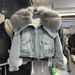 Women's Clothing Large Fur Collar Fox Fur Denim Fur Jacket Women's Thick Lined Parka_mkmklike.com