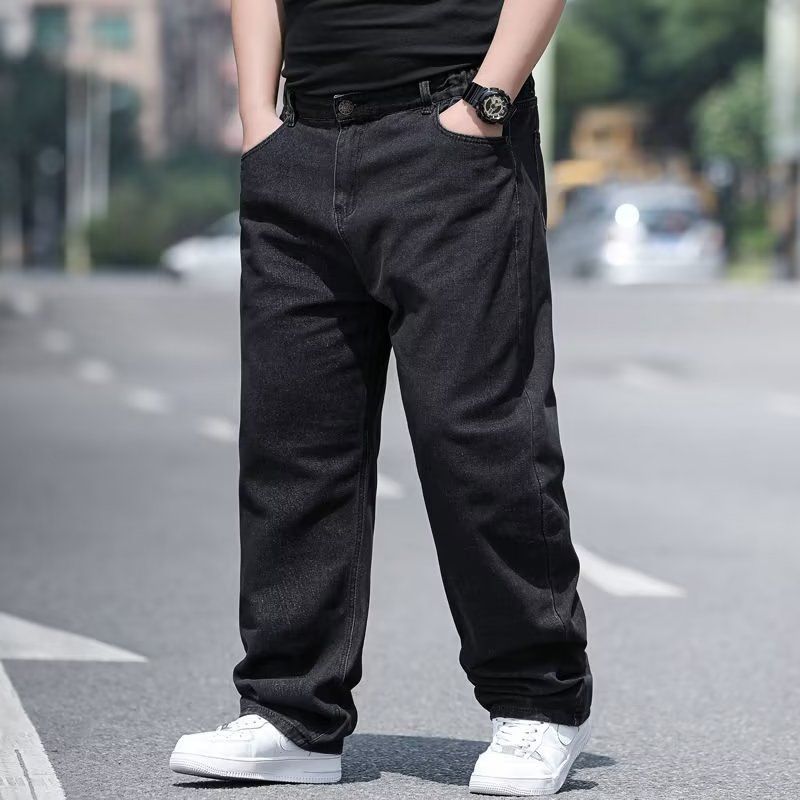Men's Oversized Jeans Loose Straight Leg Trousers Style Comfortable Fit Denim Pants_mkmklike.com