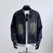 Korean Style Retro Washed Distressed Denim Jacket Long Sleeved Stand Up Collar Single Breasted For Spring And Autumn Versatile Trendy Clothing_mkmklike.com