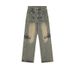 Nordmann Mud Yellow Retro Workwear Jeans For Men Loose Straight American Hip-Hop Trendy Brand Cool Versatile Casual Pants_mkmklike.com