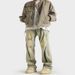 Men's Ripped Jeans 2024 American High Street Fashion Brand Retro Straight Loose Fit For Teenagers, Stylish And Cool_mkmklike.com
