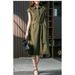 Literary Leisure Temperament Loose Large Size Women's Clothing Solid Color Waist Slimming Shirt Dress Midi Dress_mkmklike.com