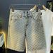 Men's Denim Shorts American Style Summer Loose Straight Leg Casual Jacquard Five Point Mid-Length Pants_mkmklike.com