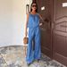 Women's Vintage Denim Tank Top + High Waist Straight Leg Pants Set – Retro Casual Outfit_mkmklike.com