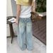 ICC Early Spring New Vintage Distressed Wide-leg Jeans For Women, High Street Style, Guangzhou Thirteen Lines 10736_mkmklike.com