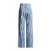 Women's Clothing Personalized Wave Denim Suit For Women New Short Slim Jacket + High Waist Straight Pants Advanced Two Piece Suit_mkmklike.com