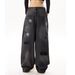 Men's Clothing Star Embroidered Straight Leg Jeans – Heavyweight Distressed Denim With Rhinestone Detailing (S-3XL, Black Wash, No Stretch)_mkmklike.com