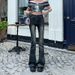 American Retro Cream-colored Stretch Denim Flared Pants, 2025 Autumn And Winter New High-waisted Straight-leg_mkmklike.com