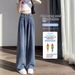 Women's Lyocell Tencel Denim Jeans Summer Thin Style Petite High Waist Flowy Slim Fit Straight Leg Ice Silk Wide Leg Pants_mkmklike.com