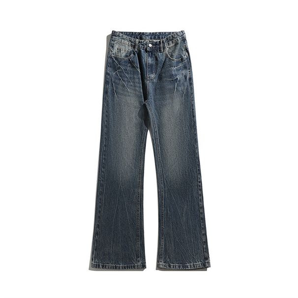 Vintage Denim Men High Street Punk Washed Loose Casual Straight Pants Trendy Basic Style_mkmklike.com