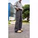 American High Street Pocket Gray Cargo Men Straight Jeans Long Trendy Loose Wide Leg Casual Pants Unisex_mkmklike.com