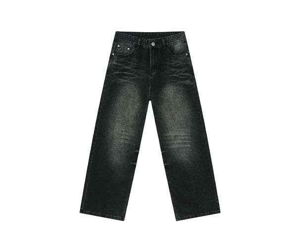 EF JEANS | 2025 New American Retro Washed Cat Whisker Texture Wide Leg Loose Drape Jeans Tide_mkmklike.com