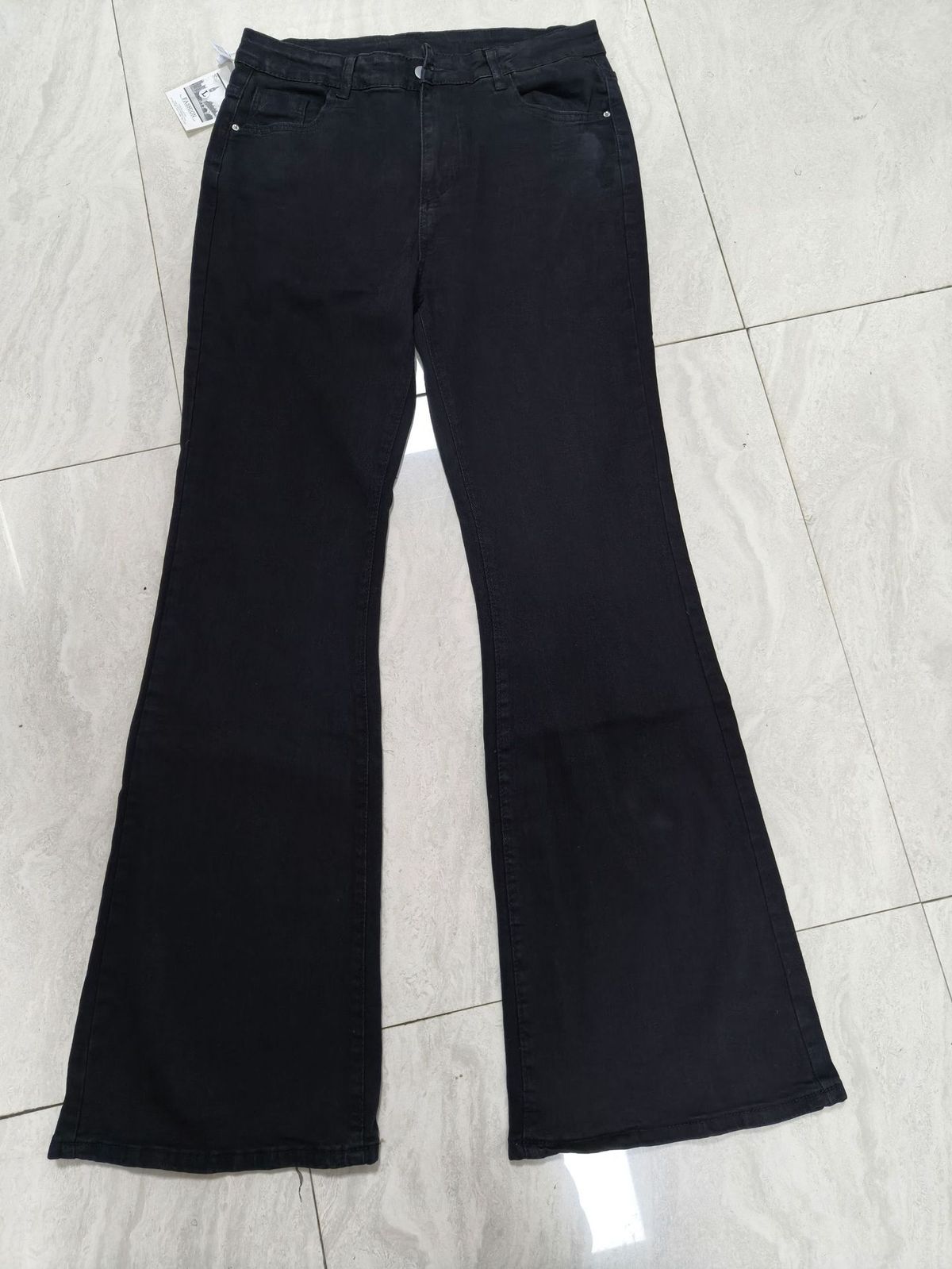 Retro Washed High-Waisted Flared Jeans Vintage Ripped Denim Water Wave Stitching Stacked Hem Unisex Y2K Revival Streetwear_mkmklike.com