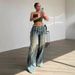 Women's Clothing Women's Denim Stitching Multi Layer Washing And Dyeing Stretch Denim Four Seasons Trousers_mkmklike.com