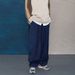 Cityboy Men's Loose Wide Leg Jeans Dark Blue Straight Hip Hop Street Dance Retro Skateboard Pants Japanese Style_mkmklike.com