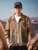 Loom Fengshe Clothing / Men's Retro Jacket Pure Cotton Patchwork Trendy Brand European And American Street Style Loose Casual_mkmklike.com