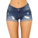 Women's Clothing Ripped Hem Denim Shorts Low Waist Jeans Women_mkmklike.com