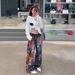 Men's Clothing High Street 3D Digital Printing Rainbow Oil Painter Loose Straight Jeans Unisex Trend_mkmklike.com