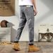 Large Size Men's Clothing Spring And Summer Holes, Gray Jeans, Men's Trendy Brand, Slim-fitting Thin Denim Trousers, Men's Foreign Trade Men's_mkmklike.com