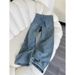 Embellished High-Waisted Straight-Leg Jeans For Women – Lightweight Cotton Denim, Pear-Shaped Fit & Comfortable Stretch-Free Design_mkmklike.com