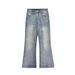 Men's Clothing Washed Old Denim Flared Pants Vibe Trendy Hippie Men's Trousers High Street Loose Casual Wide Leg Pants_mkmklike.com