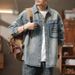 Men's Clothing Large Size Men's Spring New Retro Denim Shirt Men's Loose Versatile Embroidered Shirt Jacket Men_mkmklike.com