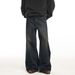 "Vintage High-Waisted Wide-Leg Jeans - Retro Straight Denim Pants For Men, Oversized 90s Streetwear With Floor-Grazing Hem, Minimalist Distressed Wash_mkmklike.com