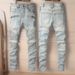 European And American Fashion Brand American Motorcycle Jeans Men's High Street Jeans Distressed Multi-pocket Slim Stretch 1098_mkmklike.com