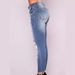 ELLE European And American Foreign Trade Cross-Border Source Stretch Slim Fit Ripped Skinny Jeans For Women_mkmklike.com