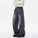American Retro Washed Old Jeans Men's Deconstruction Design Wide Legs Loose Straight Casual Versatile Trousers_mkmklike.com