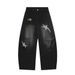 Punk Vintage Washed Scimitar Jeans For Men, Deconstructed Patchwork Multi-Pocket Design, Workwear Style Long Pants,_mkmklike.com