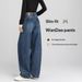 Clair Clair Scimitar Jeans For Women 2025 New Autumn Winter Wide Leg Loose Retro Blue Petite High Waist Straight Scythe Pants_mkmklike.com
