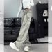American Style Design Wide Jeans For Men And Women, Smoking Gray High Street Straight Leg Loose Pants_mkmklike.com