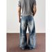 Vintage Washed Relaxed Straight Fit Blue Jeans For Men - Hip Hop Streetwear Casual Denim Pants (S-3XL)_mkmklike.com