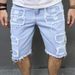 2025 New Summer Five Point Casual Ripped Hole Trend Mid Length With Rough Edges, Men's Shorts_mkmklike.com