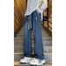 Jeans Men's Loose Straight Spring And Autumn Skinny Casual Pants Men's Loose Trousers Men's_mkmklike.com