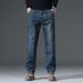 Autumn And Winter High-end Cotton Straight Jeans Velvet Loose Casual Versatile Men's Trousers New Elastic Casual Pants_mkmklike.com