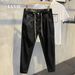 Men's Casual Loose Straight Leg Stretch Denim Long Pants Spring Autumn New Trendy Japanese Style_mkmklike.com