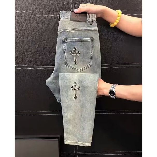 Men's Clothing High End Heavy Duty Embroidered Jeans For Men In Spring And Summer, Straight Leg Skinny Pants, Versatile Harem Pants_mkmklike.com