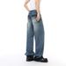 Men's Washed Blue Wide Leg Jeans – Retro American Street Style With Hand-Painted Details (S-XL)_mkmklike.com